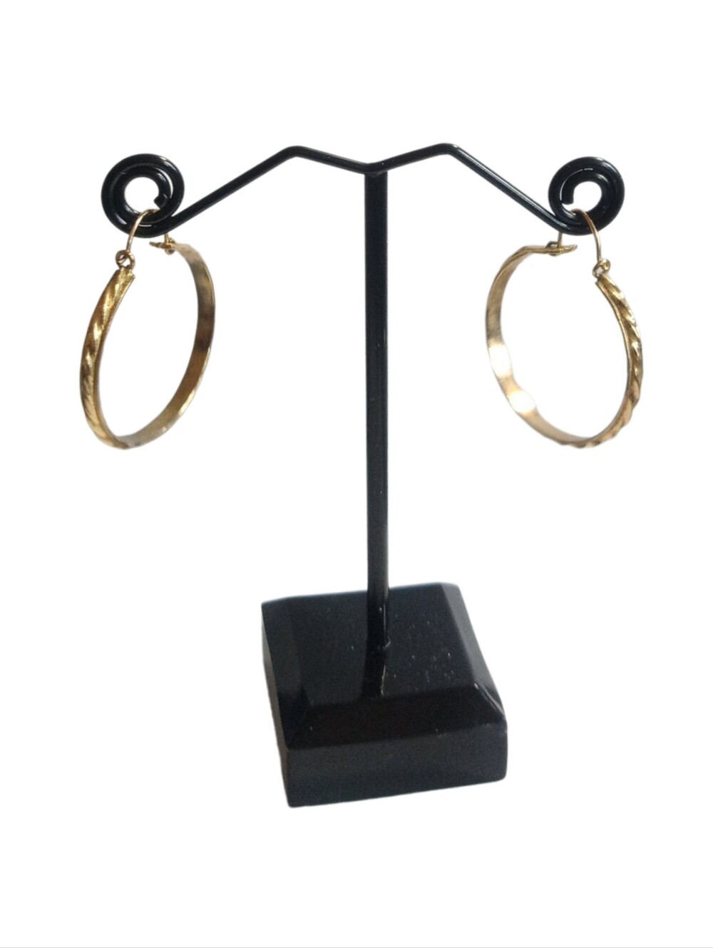 Gold Twisted Hoop Earrings Approx 1"